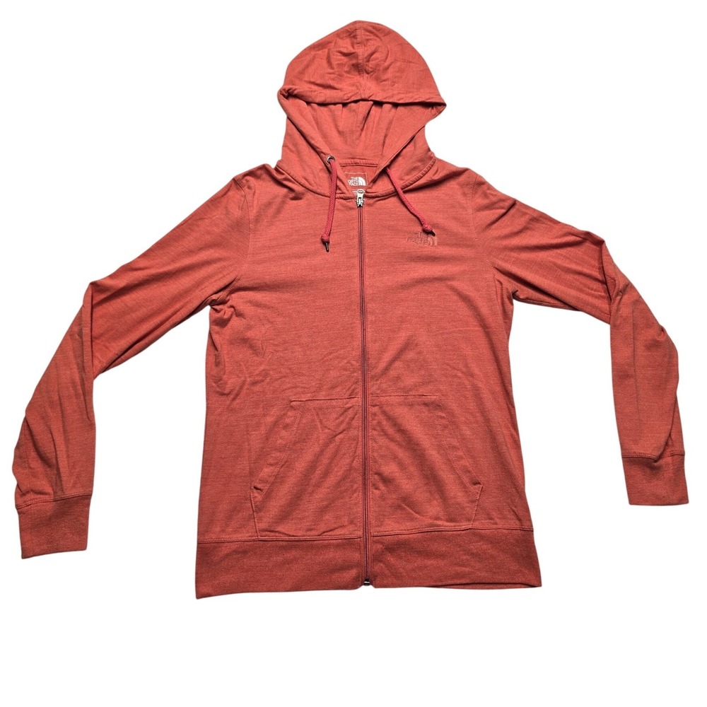 The North Face Tri-Blend Full Zip Hoodie Rust Orange Womens Large Gorpcore